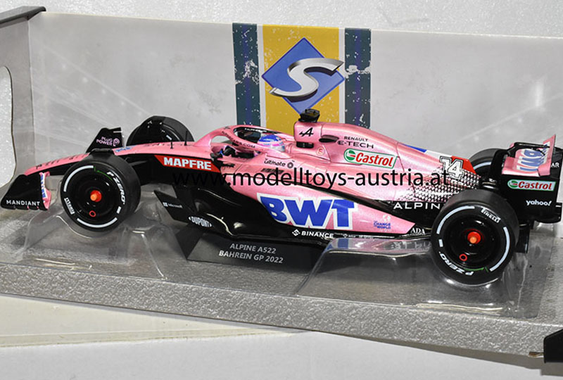 Alpine BWT A522 Renault 2022 Fernando ALONSO Bahrain GP 1:18 Solido