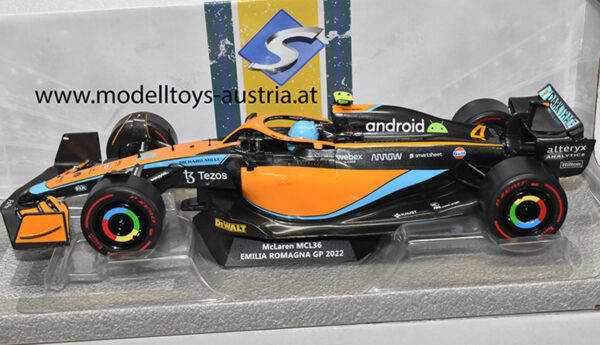 McLaren MCL36 Mercedes 2022 Lando NORRIS 3. Platz Italien GP Emilia Romagna 1:18 Solido