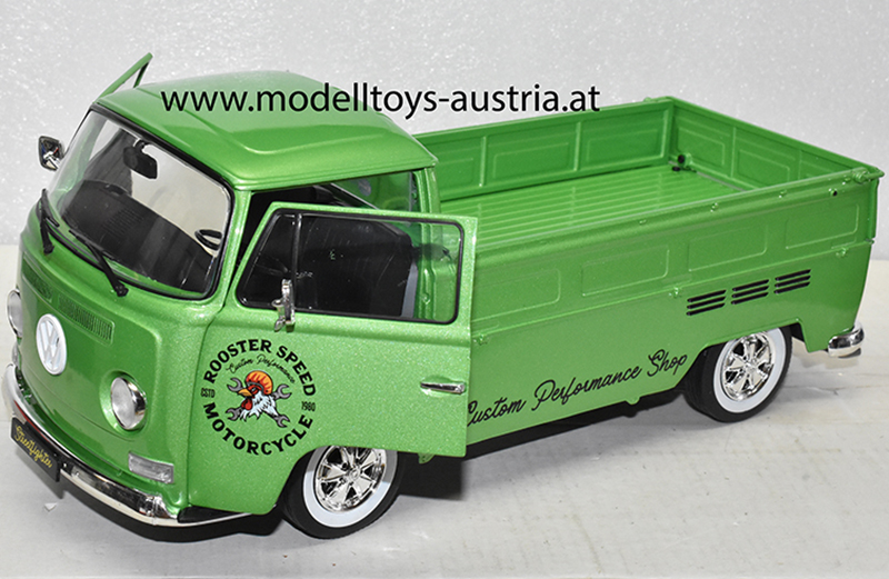 VW T2 Pritschenwagen Transporter Pick up CUSTOM grün metallik 1:18