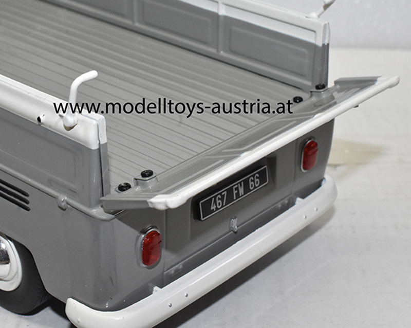VW T2 Pritschenwagen Transporter Pick up 1968 grau / weiss 1:18