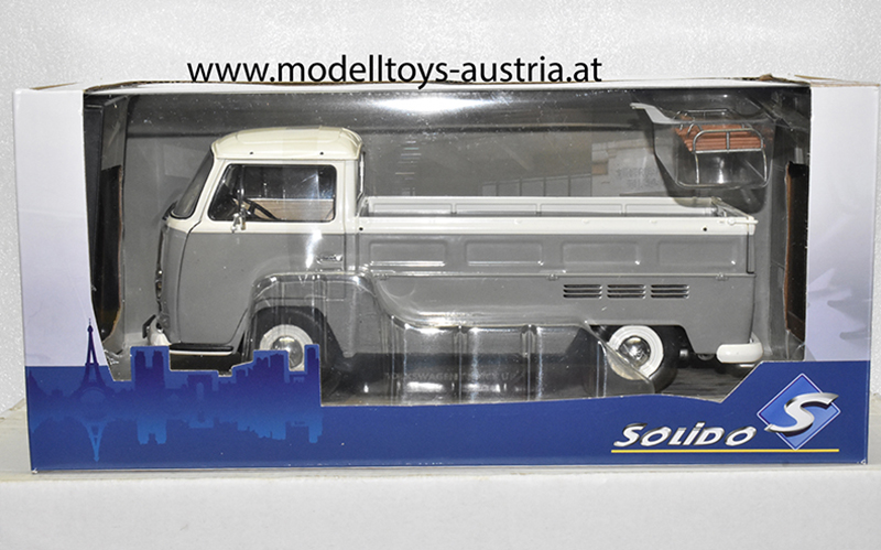 VW T2 Pritschenwagen Transporter Pick up 1968 grau / weiss 1:18