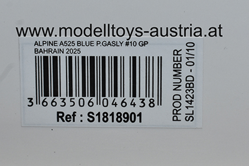 Alpine BWT A525 Renault 2025 Pierre GASLY Bahrain GP 1:18
