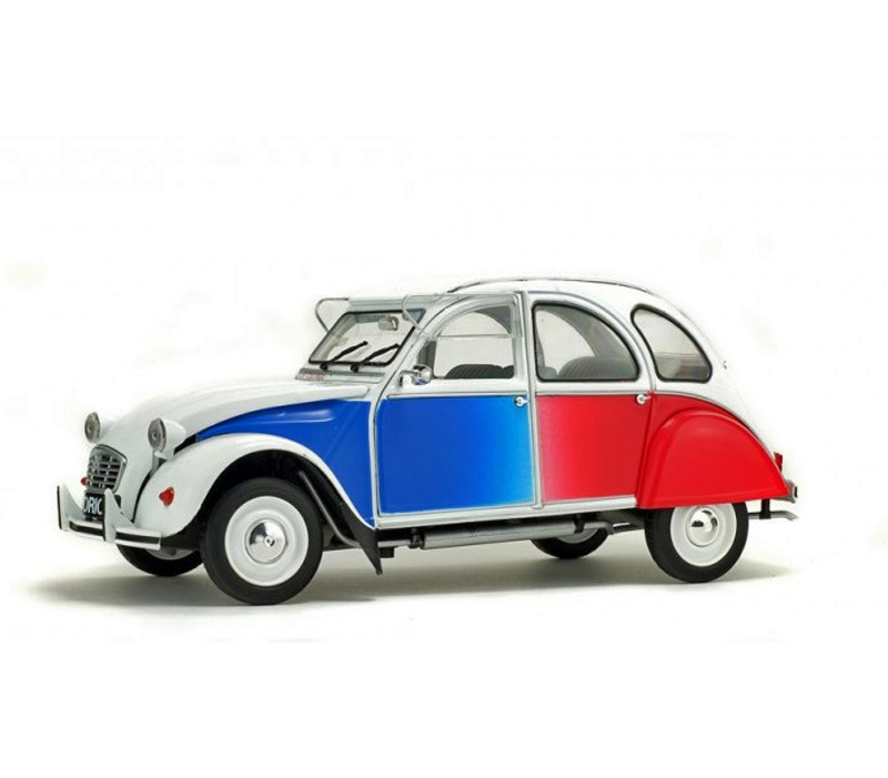 Citroen 2CV 2 CV 6 COCORICO 1986 weiss / rot / blau 1:18