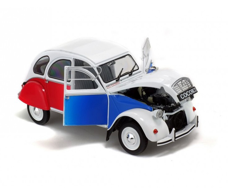 Citroen 2CV 2 CV 6 COCORICO 1986 weiss / rot / blau 1:18