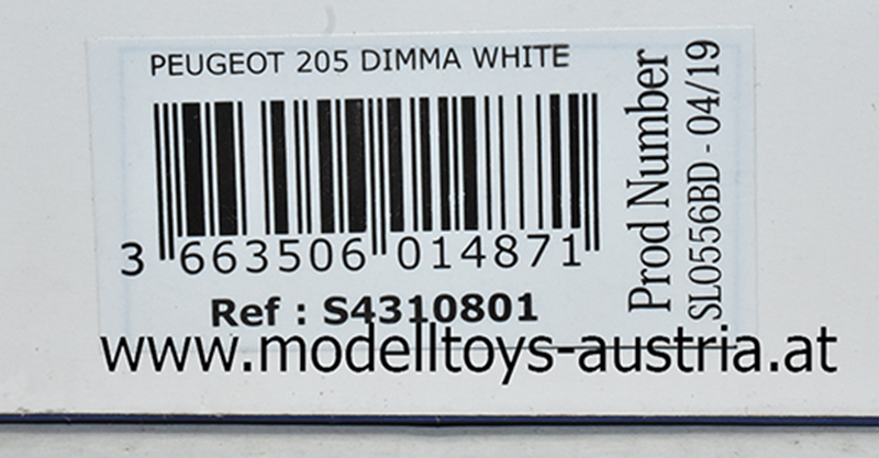 Peugeot 205 GTi Dimma 1988 weiss 1:43 Solido
