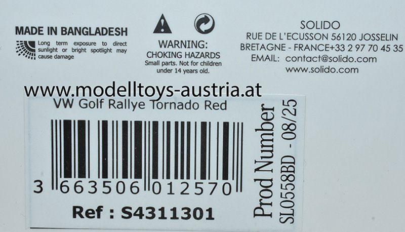 VW Golf II Rallye G60 Syncro rot 1:43