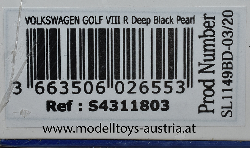 VW Golf VIII Golf 8 Limousine R schwarz 1:43