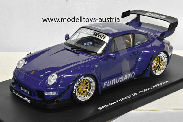 Porsche 911 993 Coupe RWB Rauh Welt FURUSATO Sidney HOFFMANN purple 1:18