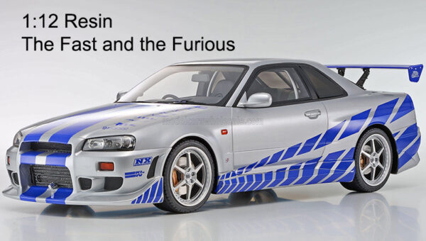 Nissan Skyline R34 GT-R Fast & Furious BRIAN's Car silber 1:12