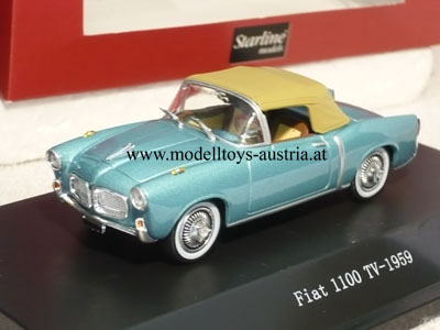 Fiat 1100 TV Cabrio geschlossen 1959 blau metallik 1:43