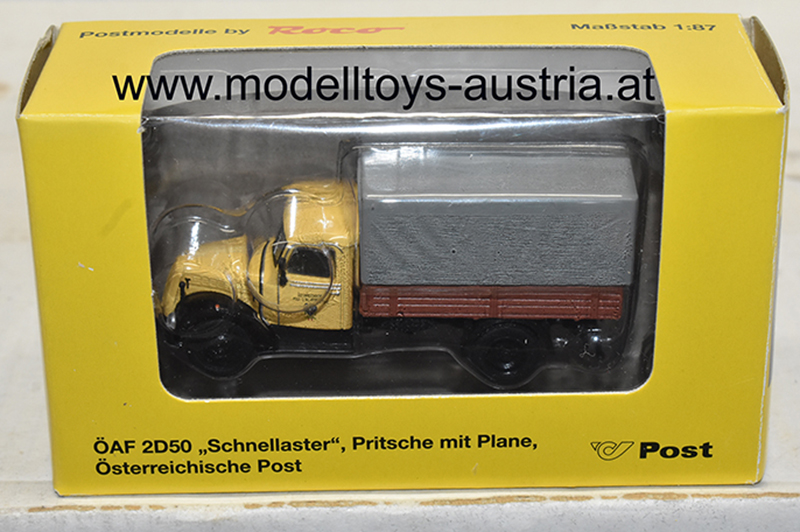 ÖAF 2D50 Schnellaster Pritsche mit Plane Österreichische Post und Telegrafen Verwaltung 1:87 HO