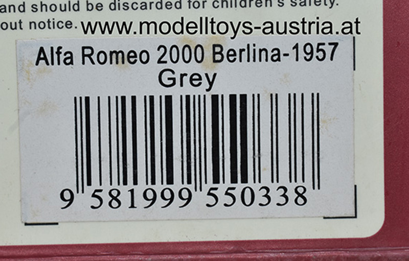 Alfa Romeo 2000 Berlina 1957 grau 1:43