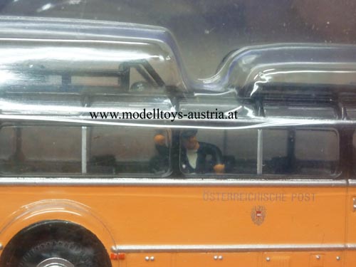 Saurer 5 GVF-U Konfernezbus Österreichische Post mit Figur CHRUSCHTSCHOV 1:87 HO