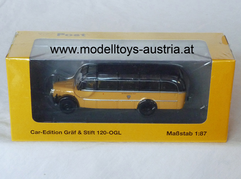 Gräf & Stift 120 OGL Bus Linienbus Postbus Glocknerbus Österreichische Post 1:87 HO Sondermodell