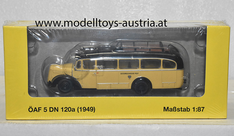 ÖAF 5 DN 120-1 120a Postbus 1949 gelb / schwarz 1:87 H0