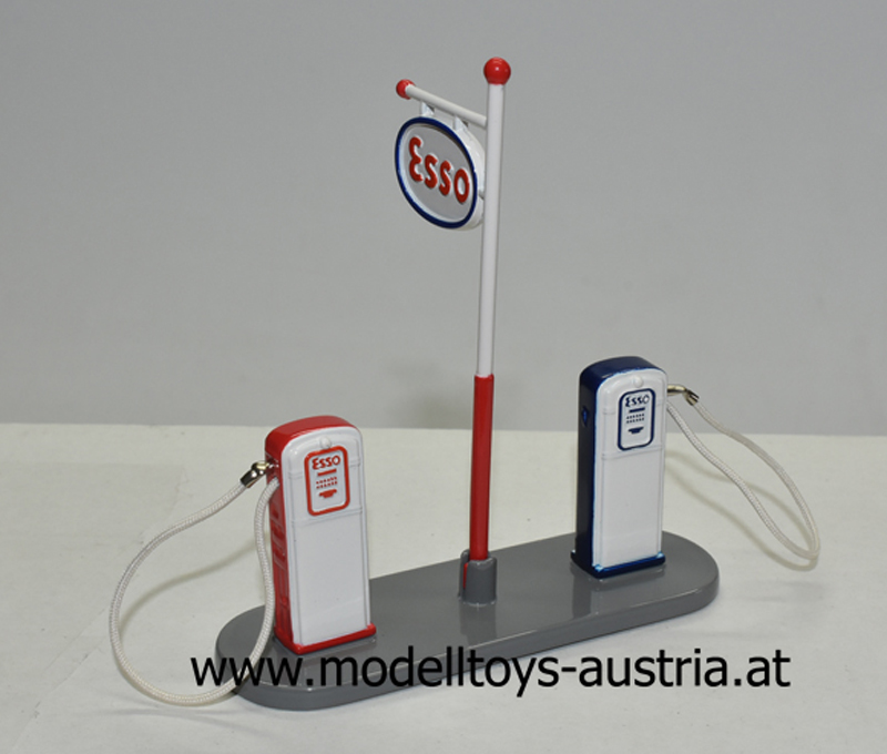 Tankstelle ESSO Zapfhahn rot / weiss / blau 1:43 Dinky Toys