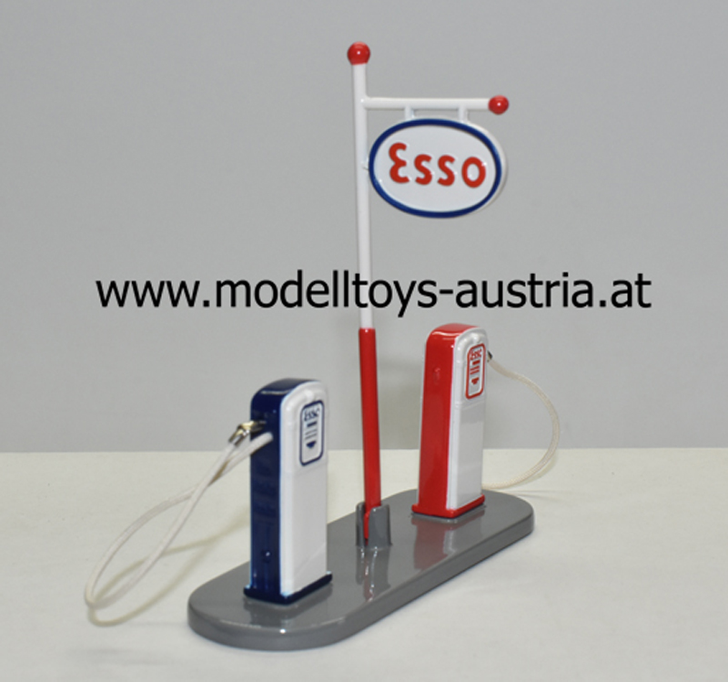 Tankstelle ESSO Zapfhahn rot / weiss / blau 1:43 Dinky Toys