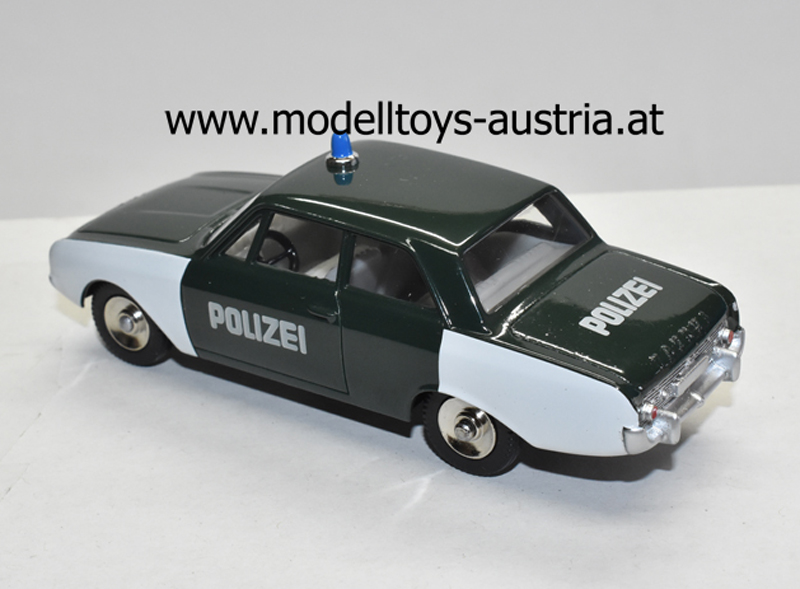 Ford Taunus P3 Limousine 17M POLIZEI weiss / grün 1:43 Dinky Toys