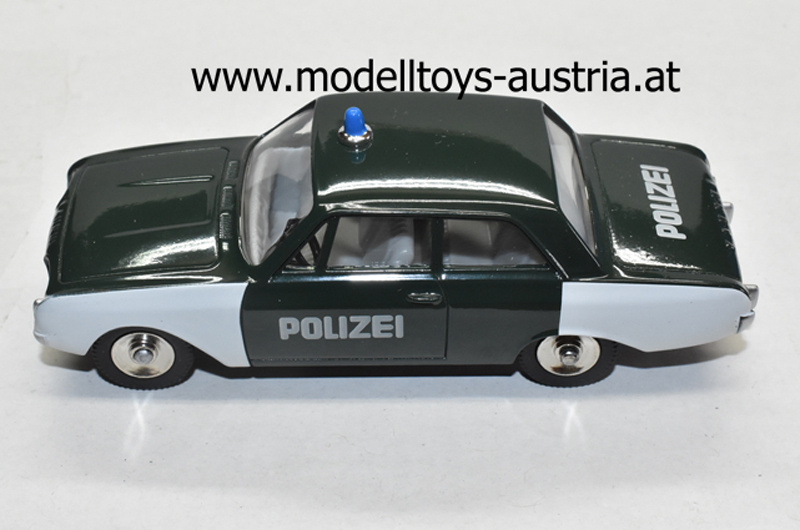 Ford Taunus P3 Limousine 17M POLIZEI weiss / grün 1:43 Dinky Toys