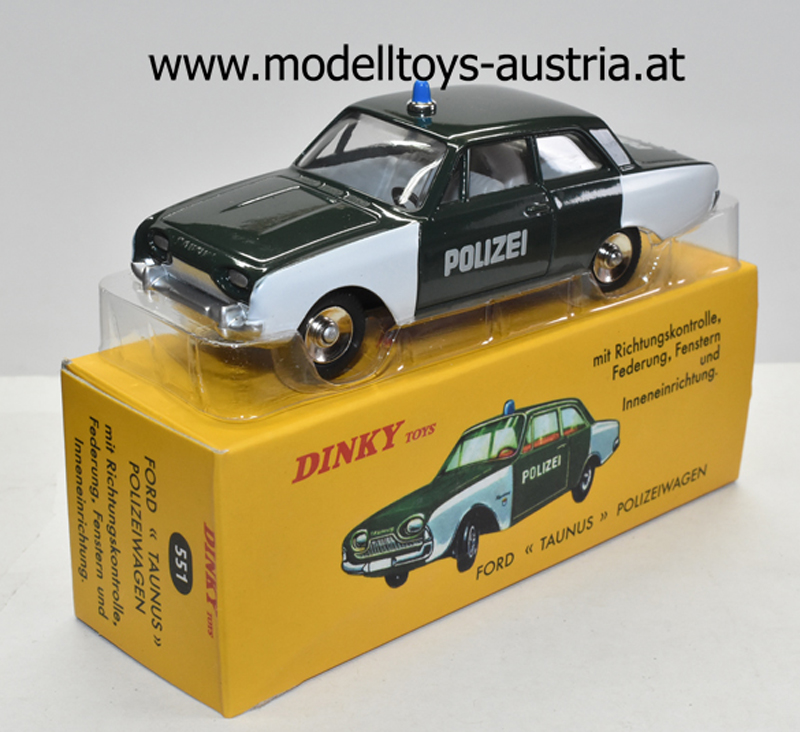 Ford Taunus P3 Limousine 17M POLIZEI weiss / grün 1:43 Dinky Toys