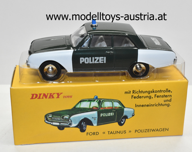 Ford Taunus P3 Limousine 17M POLIZEI weiss / grün 1:43 Dinky Toys