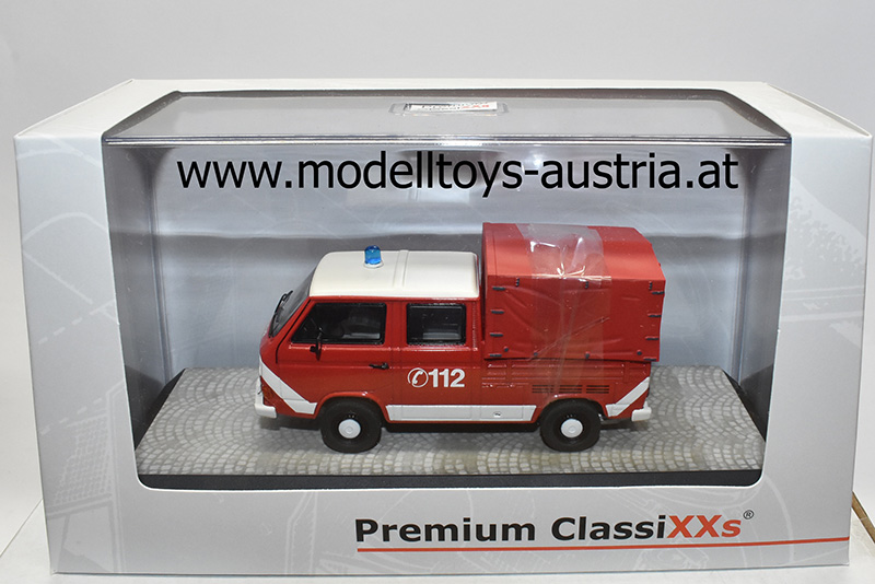 VW T3a DOKA Doppel Kabine Pritschenwagen Feuerwehr 1:43