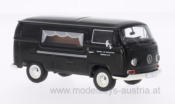 VW T2a Kasten Bestattungswagen Leichenwagen Gemeinde - und Sterbevereine Rohrbach schwarz 1:43