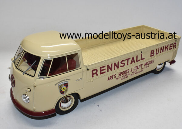VW T1 Pritsche lang Langpritsche Renntransporter BUNKER beige 1:18