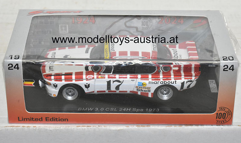 BMW 3.0 CSL 1973 Spa 24 Stunden Rennen XHENCEVAL / BRAILLARD 1:43