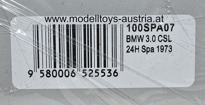 BMW 3.0 CSL 1973 Spa 24 Stunden Rennen XHENCEVAL / BRAILLARD 1:43
