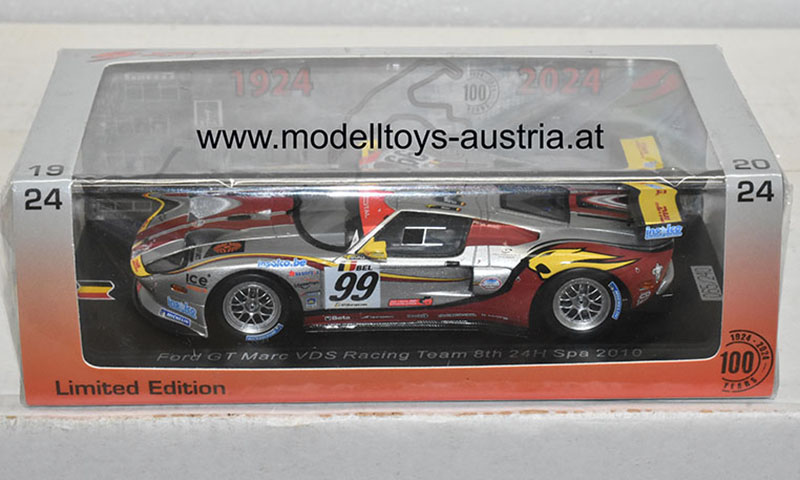 Ford GT GT3 2010 Spa 24 Stunden Rennen LEINDERS / DUEZ / MARTIN Team MARC VDS RACING 1:43