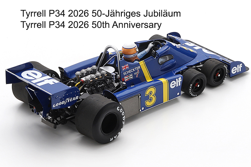 Tyrrell P34 Ford 6-Rad 1976 Jody SCHECKTER Sieger Schweden GP Anderstorp 1:18