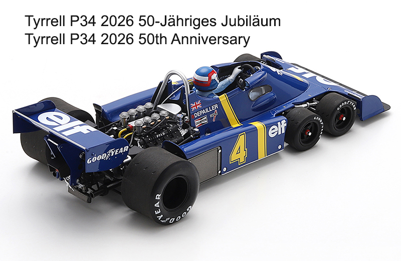 Tyrrell P34 Ford 6-Rad 1976 Patrick DEPAILLER Schweden GP Anderstorp 1:18