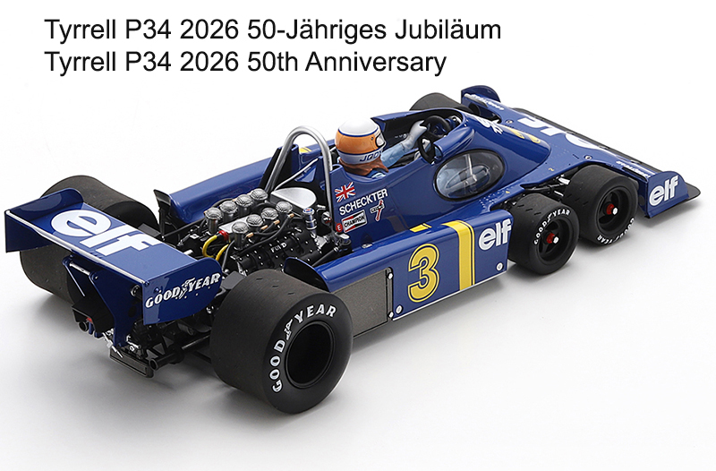 Tyrrell P34 Ford 6-Rad 1976 Jody SCHECKTER England GP Brands Hatch 1:18