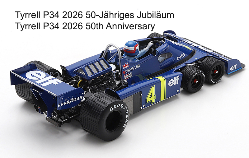 Tyrrell P34 Ford 6-Rad 1976 Patrick DEPAILLER Japan GP Fuji 1:18