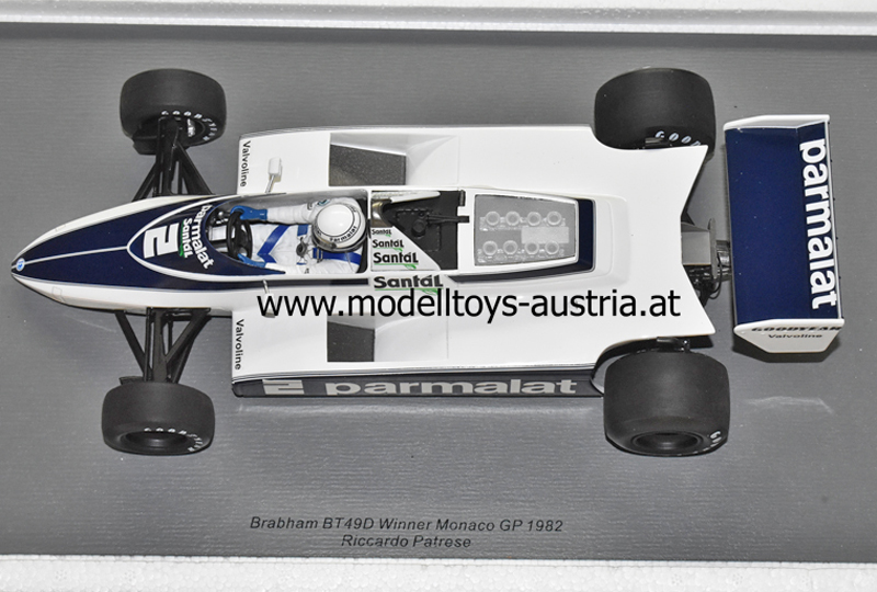 Brabham BT49D Ford 1982 Riccardo PATRESE Sieger Monaco GP Monte Carlo 1:18