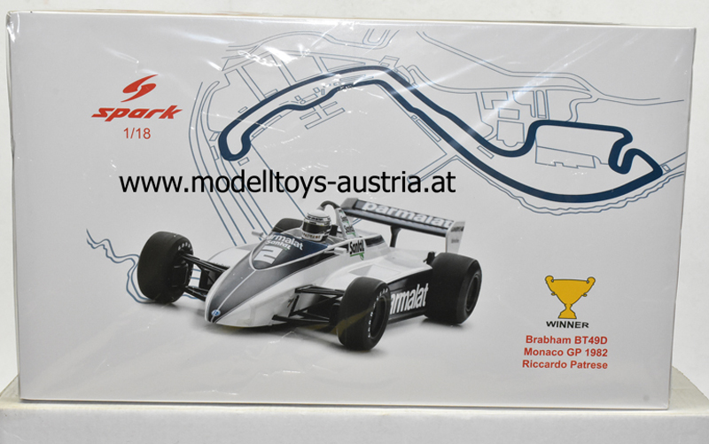 Brabham BT49D Ford 1982 Riccardo PATRESE Sieger Monaco GP Monte Carlo 1:18