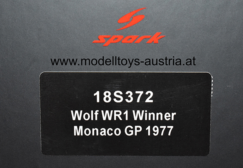 Wolf WR1 Ford 1977 Jody SCHECKTER Sieger Monaco GP Monte Carlo 1:18 Spark