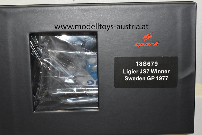 Ligier JS7 Matra 1977 Jacques LAFFITE Sieger Schweden GP 1:18 Spark