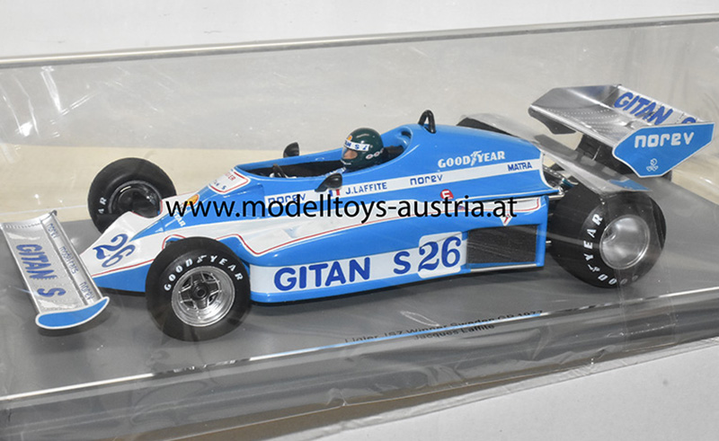 Ligier JS7 Matra 1977 Jacques LAFFITE Sieger Schweden GP 1:18 Spark