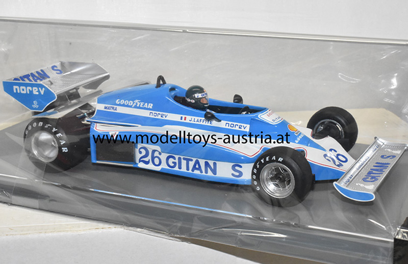 Ligier JS7 Matra 1977 Jacques LAFFITE Sieger Schweden GP 1:18 Spark