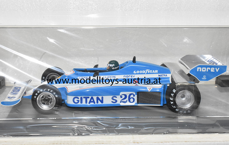 Ligier JS7 Matra 1977 Jacques LAFFITE Sieger Schweden GP 1:18 Spark