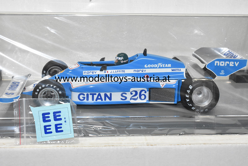 Ligier JS7 Matra 1977 Jacques LAFFITE Sieger Schweden GP 1:18 Spark