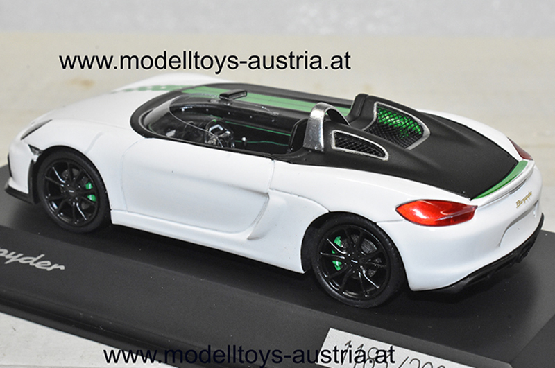 Porsche Boxster BERGSPYDER weiss / grün 1:43