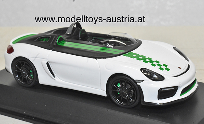 Porsche Boxster BERGSPYDER weiss / grün 1:43