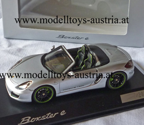 Porsche Boxster Cabrio Typ 981 E Mobilität Elektro Auto silver metallic 1:43