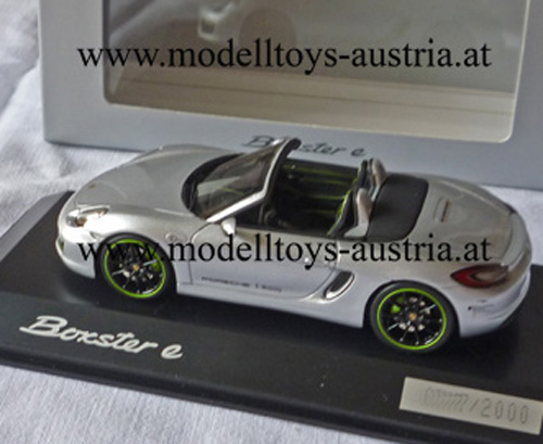 Porsche Boxster Cabrio Typ 981 E Mobilität Elektro Auto silver metallic 1:43