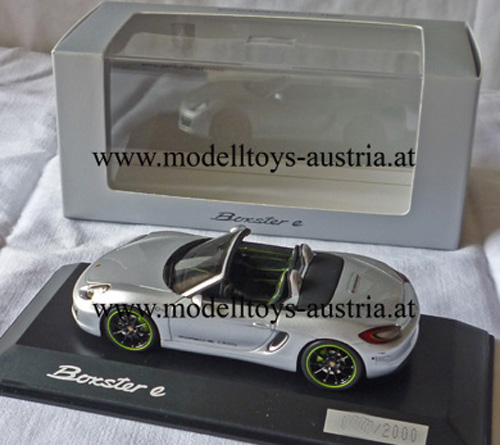 Porsche Boxster Cabrio Typ 981 E Mobilität Elektro Auto silver metallic 1:43