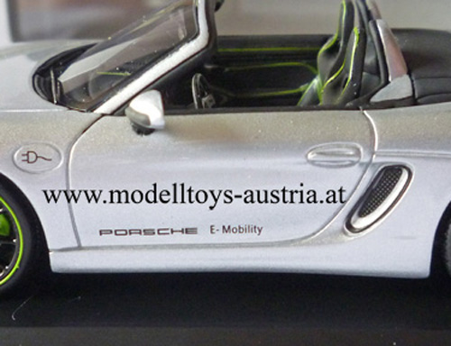 Porsche Boxster Cabrio Typ 981 E Mobilität Elektro Auto silver metallic 1:43