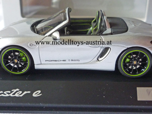 Porsche Boxster Cabrio Typ 981 E Mobilität Elektro Auto silver metallic 1:43